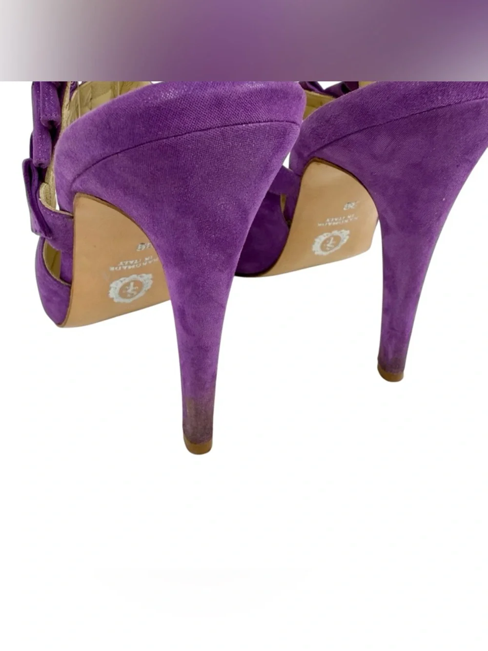 Sarah Flint Hayworth Orchid Shimmer Ankle Strap Mary Jane Purple‎ Pumps 39/ US 9
